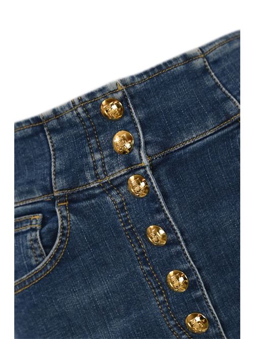 Jeans a zampa in cotone stretch con bottoniera Elisabetta Franchi | PJ66S46E2104